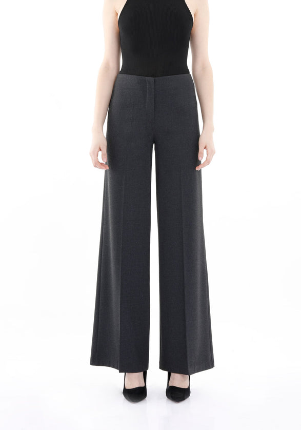 Charcoal Wide - Leg Pants for a Sleek and Stylish Look - G - Line