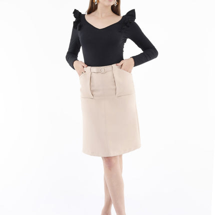 Comfy High Waist Stone Pencil Skirt - G - Line