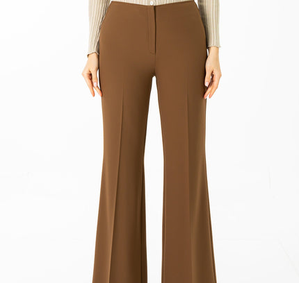 Copper Bootcut Pants - High Waisted Flare Trousers - G - Line