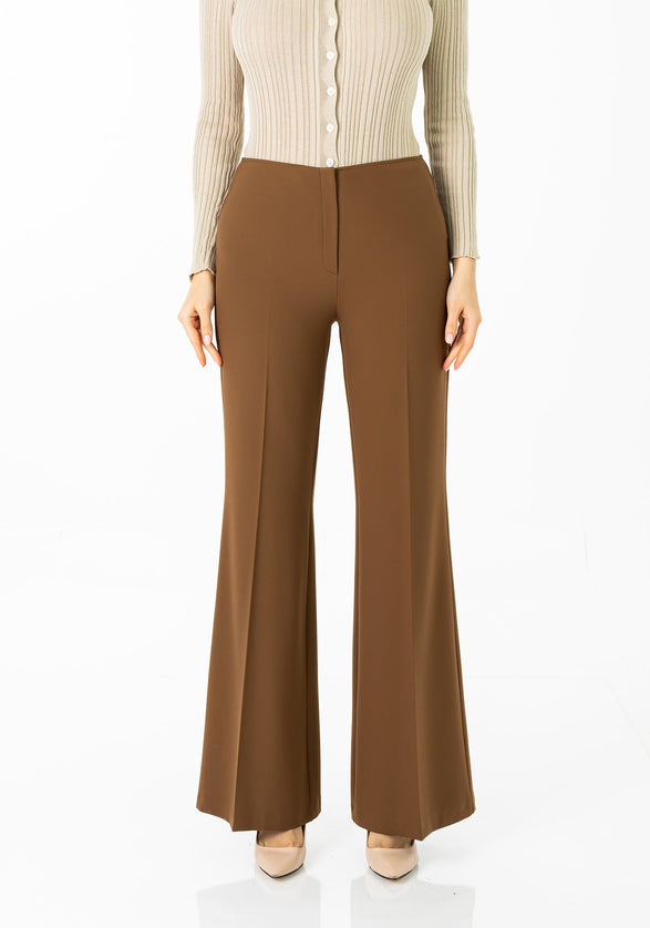 Copper Bootcut Pants - High Waisted Flare Trousers - G - Line