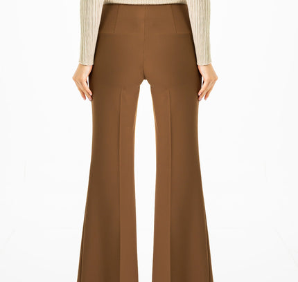 Copper Bootcut Pants - High Waisted Flare Trousers - G - Line