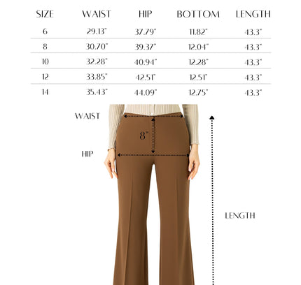 Copper Bootcut Pants - High Waisted Flare Trousers - G - Line