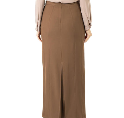 Cupric Ankle Length Plus Size Back Split Maxi Skirt - G - Line