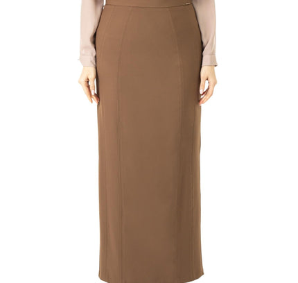 Cupric Ankle Length Plus Size Back Split Maxi Skirt - G - Line