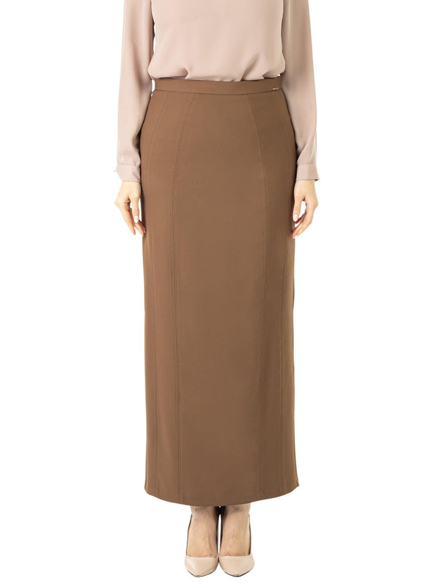 Cupric Ankle Length Plus Size Back Split Maxi Skirt - G - Line