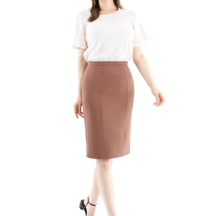 Cupric Double Slit Pencil Knee Length Skirt - G - Line