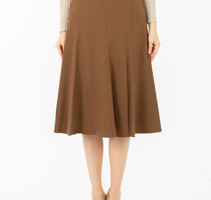 Cupric Eight Gore Calf Length Midi Skirt for Every Occasion - G - Line