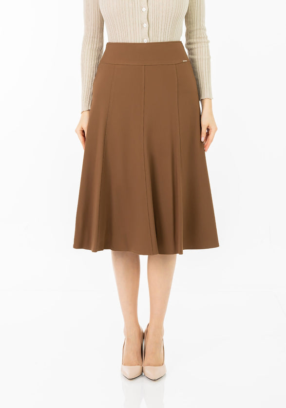 Cupric Eight Gore Calf Length Midi Skirt for Every Occasion - G - Line