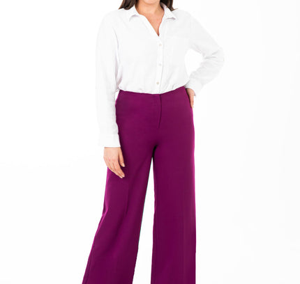 Damson Wide Leg Pants - Regular & Plus Size Flare Trousers - G - Line