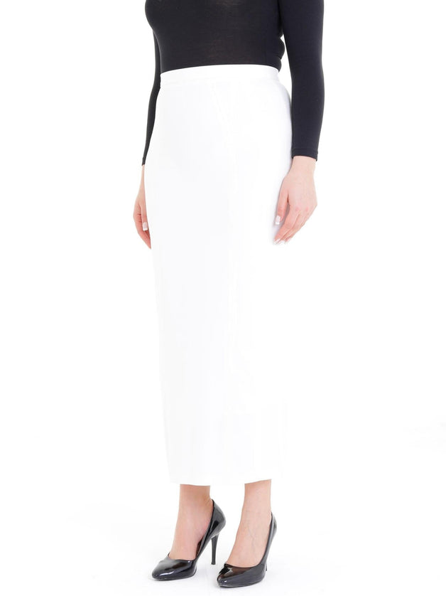 Ecru Ankle Length Plus Size Back Split Maxi Skirt - G - Line