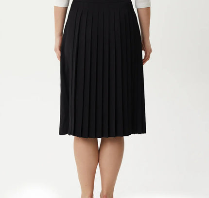 Flared Pleated Modern Elegant Below The Knee Skirt for Women - G - Line