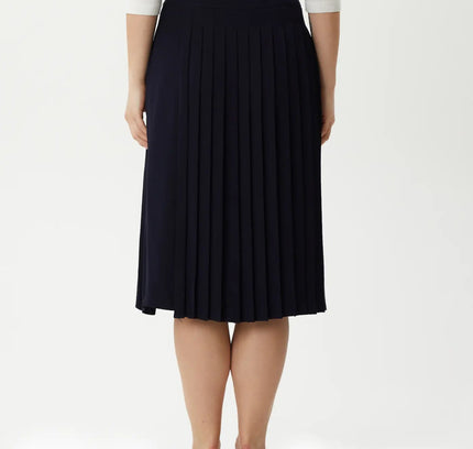 Flared Pleated Modern Elegant Below The Knee Skirt for Women - G - Line