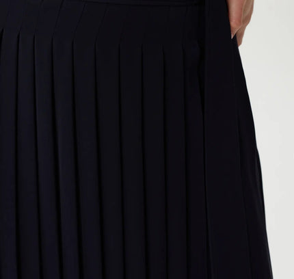 Flared Pleated Modern Elegant Below The Knee Skirt for Women - G - Line