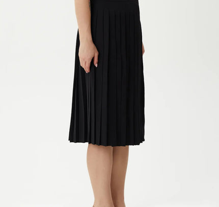 Flared Pleated Modern Elegant Below The Knee Skirt for Women - G - Line