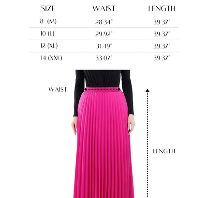 Fuchsia Plisse Pleated Maxi Skirt - G - Line