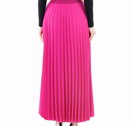 Fuchsia Plisse Pleated Maxi Skirt - G - Line