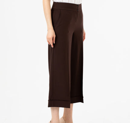 G - Line Brown Wide Leg Cropped Pants - G - Line
