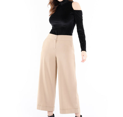 G - Line Camel Wide Leg Cropped Pants - G - Line