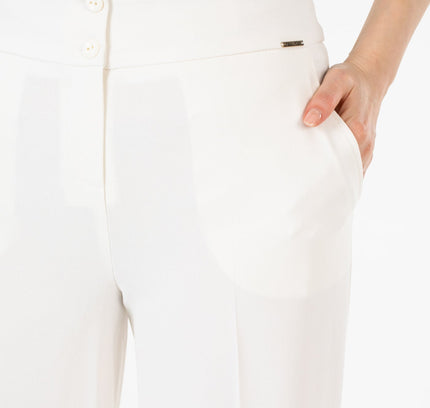 G - Line Ecru Wide Leg Cropped Pants - G - Line