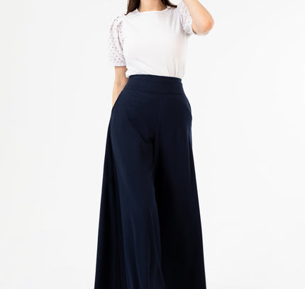 G - Line High Waisted Navy Palazzo Pants - G - Line