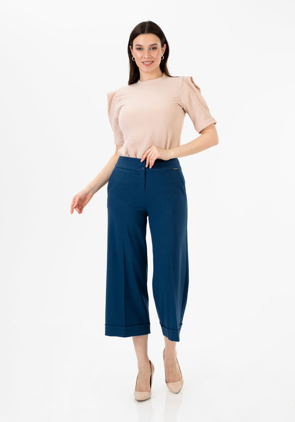 G - Line Indigo Wide Leg Cropped Pants - G - Line