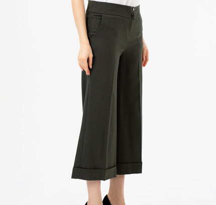 G - Line Khaki Wide Leg Cropped Pants - G - Line