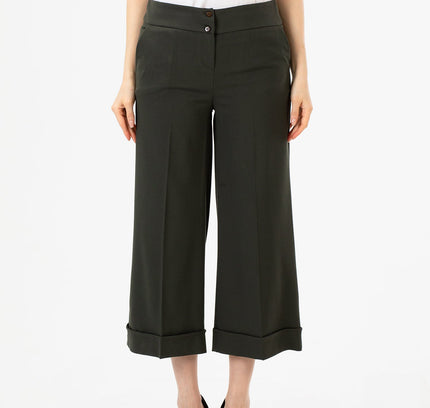 G - Line Khaki Wide Leg Cropped Pants - G - Line