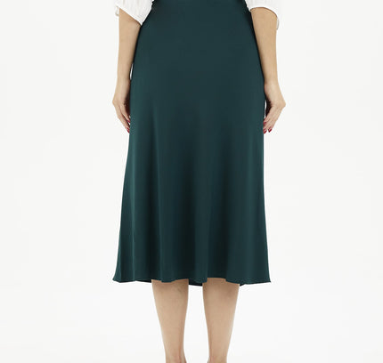 Green A - Line Midi Skirts - G - Line