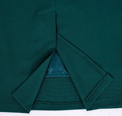 Green Back Vented Midi Pencil Skirt - G - Line