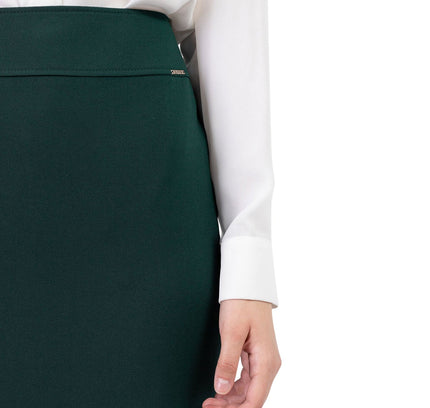 Green Back Vented Midi Pencil Skirt - G - Line