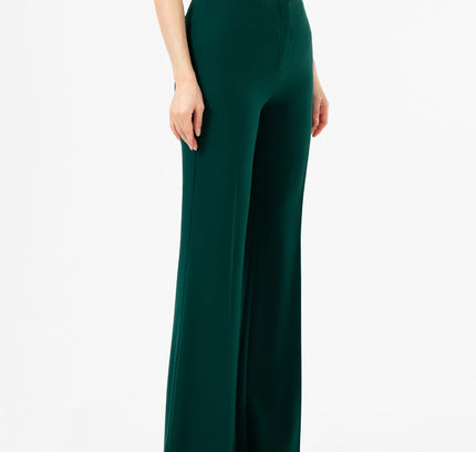 Green Bootcut Pants - High Waisted Flare Trousers - G - Line