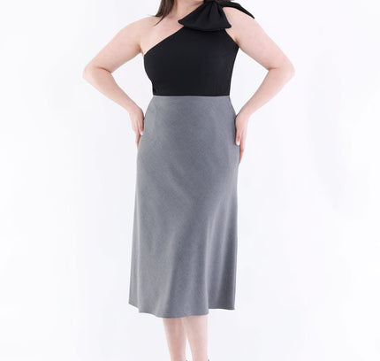 Grey A - Line Midi Skirts - G - Line