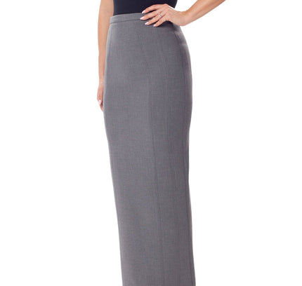 Grey Ankle Length Plus Size Back Split Maxi Skirt - G - Line