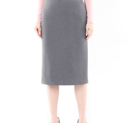 Grey Back Vented Midi Pencil Skirt - G - Line