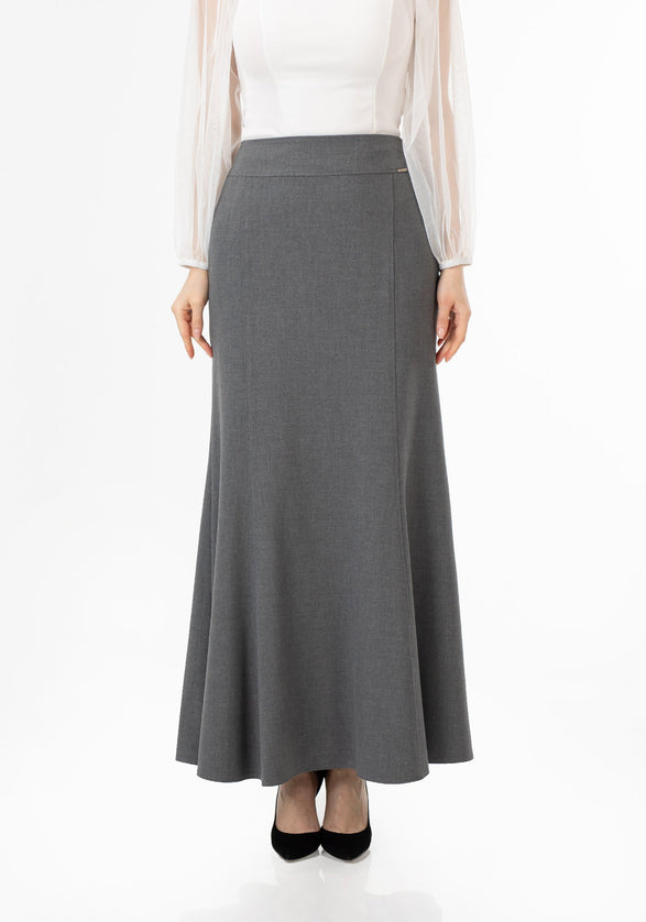 Grey Fishtail Maxi Skirt | Regular & Plus Size - G - Line