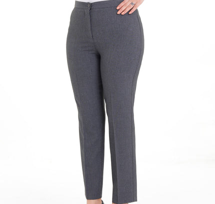 Grey High Waist Slim Fit Stretchy Skinny Work Pants - G - Line