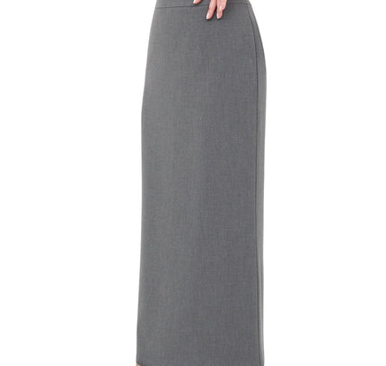 Grey Maxi Back Slitted Pencil Skirt - G - Line