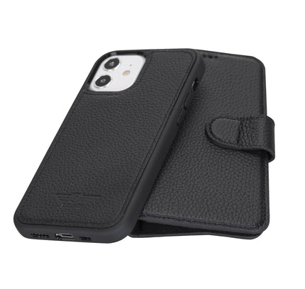iPhone 12 / 12 Pro 6.1" Leather Detachable Magnetic Wallet Case - G - Line
