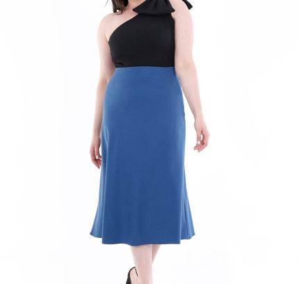 Indigo A - Line Midi Skirts - G - Line