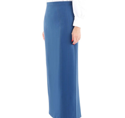 Indigo Ankle Length Plus Size Back Split Maxi Skirt - G - Line