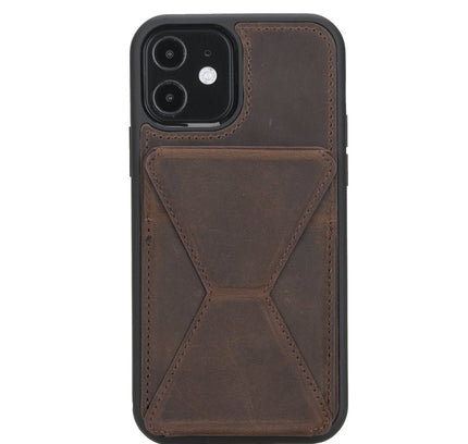 iPhone 12 / 12 Pro 6.1" Leather Maggy Stand Case - G - Line