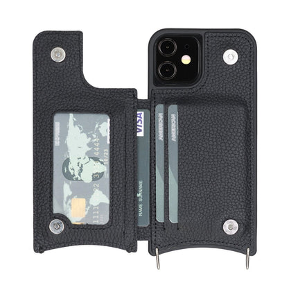 iPhone 12/ 12 Pro Crossbody Leather Phone Case - G - Line