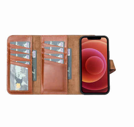 iPhone 12 and 12 Pro Trifold Leather Wallet Case - G - Line