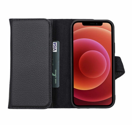 iPhone 12 and 12 Pro Trifold Leather Wallet Case - G - Line