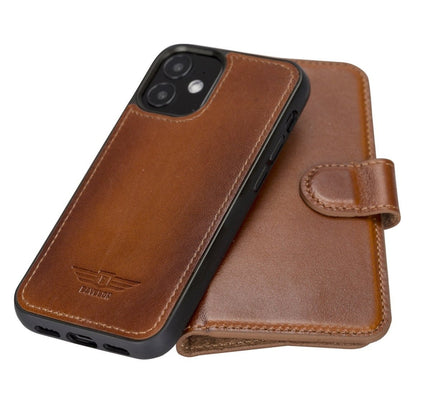 iPhone 12 Mini 5.4" Leather Magnetic Detachable Wallet Case - G - Line