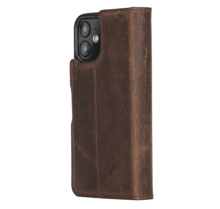 iPhone 12 Mini 5.4" Leather Magnetic Detachable Wallet Case - G - Line