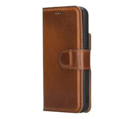 iPhone 12 Mini 5.4" Leather Magnetic Detachable Wallet Case - G - Line