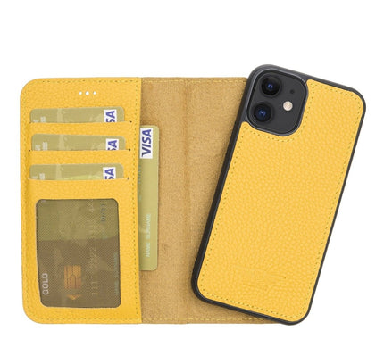 iPhone 12 Mini 5.4" Leather Magnetic Detachable Wallet Case - G - Line