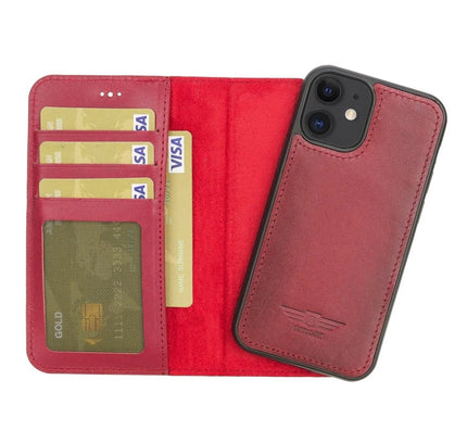 iPhone 12 Mini 5.4" Leather Magnetic Detachable Wallet Case - G - Line