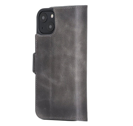 iPhone 13 Leather Flip Cover Wallet Case with Kickstand - G - Line